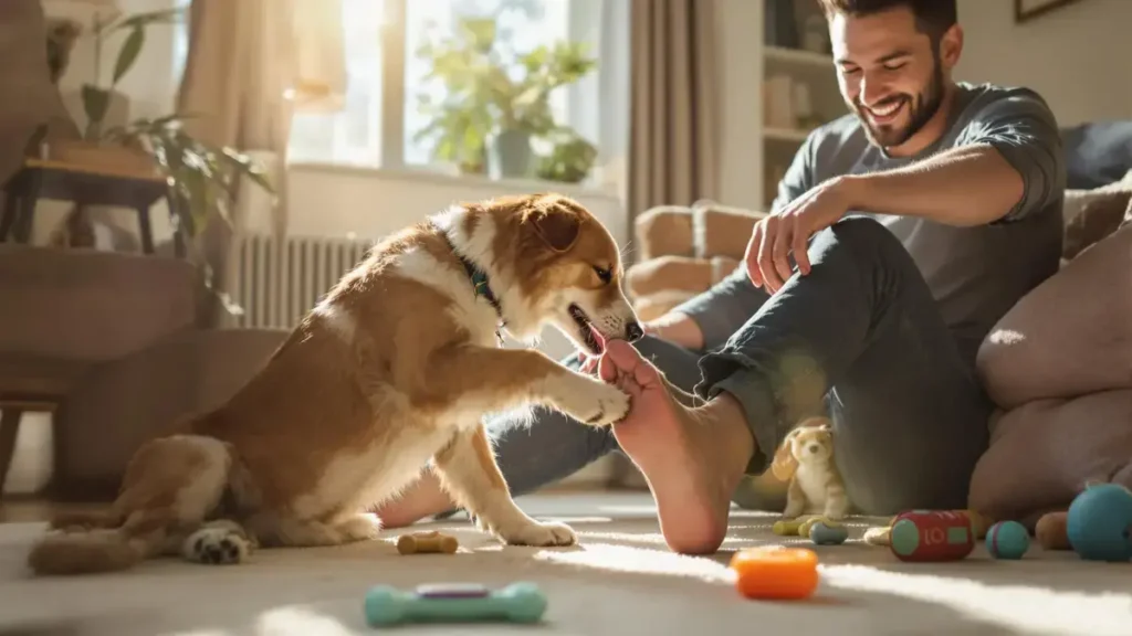 Een dierenarts onthult de redenen achter het likken aan voeten bij uw hond